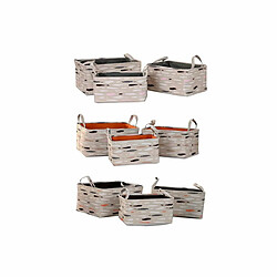 Acheter Set de basket DKD Home Decor Marron Gris Orange 40 x 30 x 20 cm (3 Pièces)