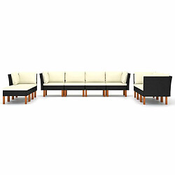 Avis Maison Chic Salon de jardin 10 pcs + coussins - Mobilier/Meubles de jardin - Table et chaises d'extérieur Résine tressée Noir -MN61519