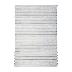 Thedecofactory NORDIK LIGNES - Tapis de couloir à relief lignes extra-doux blanc 80x160 