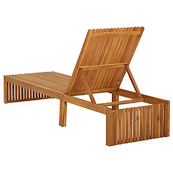 Helloshop26 Transat chaise longue bain de soleil lit de jardin terrasse meuble d'extérieur bois d'acacia solide 02_0012705 pas cher