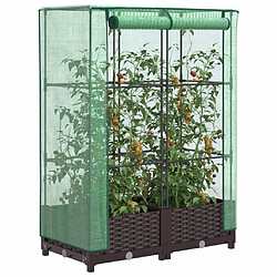 vidaXL Jardinière surélevée avec housse aspect rotin 80x40x123 cm