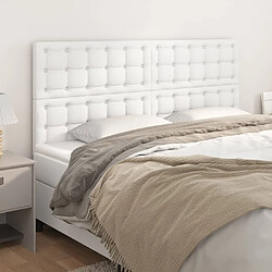 Maison Chic Lot de 4 Têtes de lit design pour chambre - Décoration de lit Blanc 100x5x78/88 cm Similicuir -MN61182