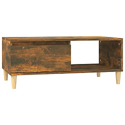 vidaXL Table basse Chêne fumé 90x50x36,5 cm Bois d'ingénierie