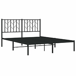 Acheter Maison Chic Cadre/structure de lit métal et tête de lit pour adulte - Lit Moderne Chambre noir 140x200 cm -MN65886