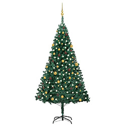 vidaXL Arbre de Noël artificiel pré-éclairé et boules vert 240 cm