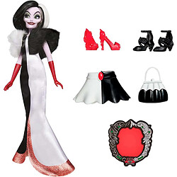 Hasbro Poupée Mannequin Cruella d'Enfer Disney Villains Univers 101 Dalmatiens 28 cm Blanc / Noir