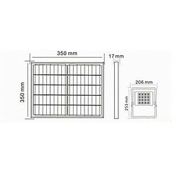 Tradex SOLAIRE LED 200W TÉLÉCOMMANDE IP65 LUMIÈRE BLANCHE FROIDE 6500K S01F-200W