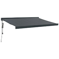 vidaXL Auvent rétractable anthracite 3x2,5 m tissu et aluminium