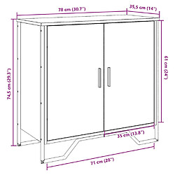 vidaXL Buffet sonoma gris 78x35,5x74,5 cm Bois d'ingénierie pas cher