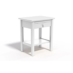 DECOPIN table de chevet 1 tiroir fidji - blanc uni