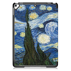 Avis Etui en PU impression de modèle avec support tri-pliure motif de peinture pour votre Apple iPad 10.2 (2019)