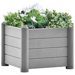 Maison Chic Jardinière,Lit surélevé de jardin - Bac à fleurs - pot de fleur PP Gris pierre 43x43x35 cm -GKD92717