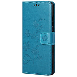 Etui en PU motif papillons et fleurs bleu pour votre Samsung Galaxy A13 4G