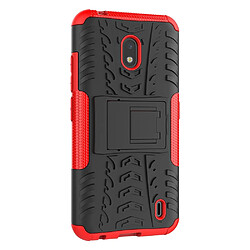 Wewoo Coque Rigide Pour Nokia 2.2 Tyre Texture TPU + Housse antichoc PC avec support Rouge