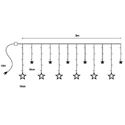 Rideau lumineux Moon in the Room ML48Z 12 glaçons 138 LED 3m étoiles blanc froid pas cher