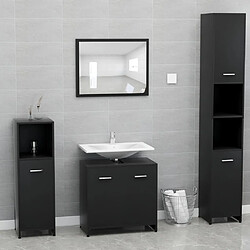 ComfortXL Ensemble De Meubles De Salle De Bain Noir Bois D'ingénierie