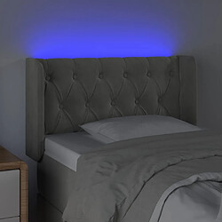 Acheter Maison Chic Tête de lit scandinave à LED,meuble de chambre Gris clair 83x16x78/88 cm Velours -MN92333