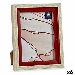 Gift Decor Cadre photo 17 x 2 x 21,8 cm Verre Rouge Bois Marron Plastique (6 Unités)