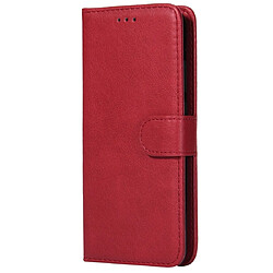 Wewoo Housse Coque Pour Huawei P20 Étui de protection à rabat horizontal de couleur unie avec support et fentes cartes et portefeuille et cadre photo et lanière rouge