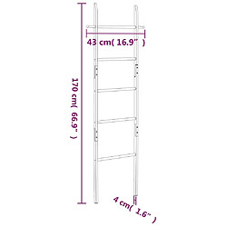 vidaXL Échelle à serviettes 170 cm Bois massif de noyer pas cher