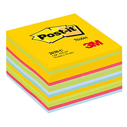 Bloc cube multicouleurs de notes adhésives « Post-it ®» 76 x 76 mm - bloc de 450 feuilles.