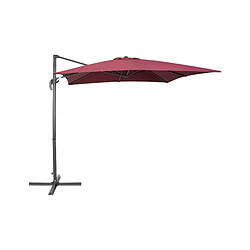 Beliani Parasol de jardin carré 250 x 250 cm bordeaux MONZA