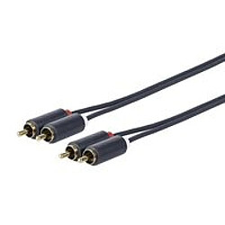 2 X RCA - 2 X RCA M-M 0.5 M High flexible jacket. 24AWG heavy duty, double-shileding, gold plated connector