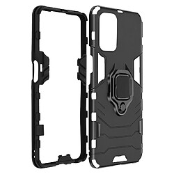 Avizar Coque Oppo A74 5G et A54 5G Hybride Antichoc Bague Métallique Support noir