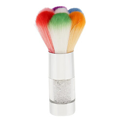 Strass Brosse à Ongles à Poils Synthétique Multicolore et Doux Pinceau Nettoyage Enlève Anti Poussière Manucure Nail Art Beauté Outil