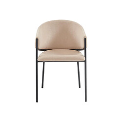 Avis Lot de 2 chaises avec accoudoirs en tissu et métal noir - Beige - ORDIDA de Pascal MORABITO