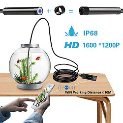 Caméra de serpent sans fil 1200P Caméra d'inspection WiFi Endoscope HD avec endoscope à câble rigide à 8 LED (5 Metes, 16,4 FT)