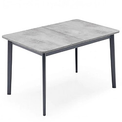 Inside 75 Table extensible 6 couverts DINE 130cm pieds bois plateau mélaminé gris béton