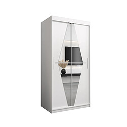 Abiks Meble Armoire Boliwia à portes coulissantes 200/100/62 2 portes (blanc/blanc)