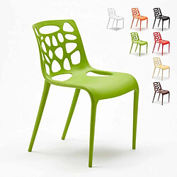 Ahd Amazing Home Design Chaise en polypropylène anti-uv design moderne Gelateria salle à manger et bar café Connubia, Couleur: Vert