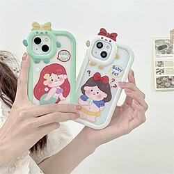 GUPBOO Étui pour iPhoneXR Coque de téléphone fille princesse sirène mignonne transparente et douce