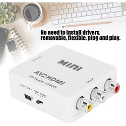 Acheter NC Convertisseur RCA vers HDMI, Mini Adaptateur RCA vers HDMI AV2HDMI convertisseur HD, convertisseur Audio vidéo HDMI prenant en A201