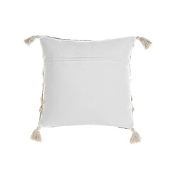 Coussin DKD Home Decor Beige Bleu Polyester Coton Aluminium (45 x 5 x 45 cm)