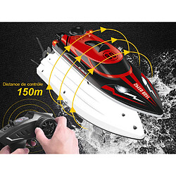 TechKidz Bateau télécommandé 2.4Ghz 25Km/h - Modèle SpeedBoat Noir / Rouge