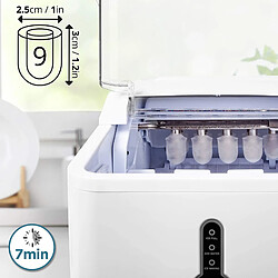 Duronic ICM120 Machine à Glaçons automatique - 9 Glaçons en 7 Minutes - 12 kg en 24h - Réservoir de 1,5 L - 120W pas cher