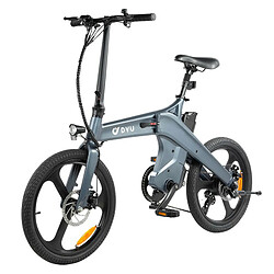 DYU T1 Vélo électrique Capteur de couple de pneu de 20 pouces Moteur 36V 250W Batterie amovible 10Ah - Gris