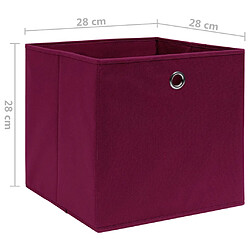 Maison Chic Lot de 10 Boîtes de rangement,Boîtes de stockage Tissu intissé 28x28x28cm Rouge foncé -MN453427 pas cher