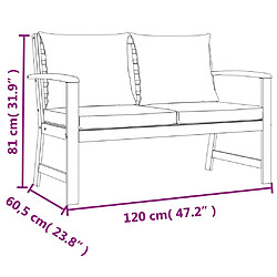 vidaXL Ensemble à manger de jardin coussins 9 pcs Bois acacia pas cher