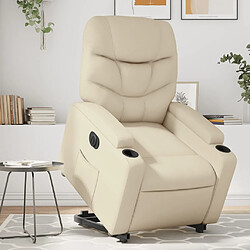 vidaXL Fauteuil inclinable électrique crème similicuir