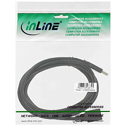 Câble InLine® USB 3.0 de type A mâle à type B femelle noir 2,5 m