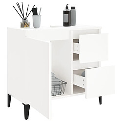 Avis Maison Chic Armoire de salle de bain,Meuble de rangement,Meuble haut blanc 65x33x60 cm bois d'ingénierie -GKD741489