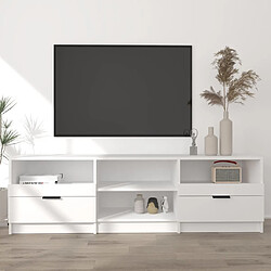 Maison Chic Meuble TV scandinave - Banc TV pour salon Blanc 150x33,5x45 cm Bois d'ingénierie -MN54218