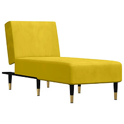 Maison Chic Chaise longue Jardin| Bain de soleil Relax | Transat jaune velours -GKD37844