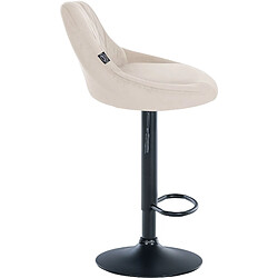 Avis Decoshop26 Tabouret de bar en velours crème coutures décoratives pivotant support métal noir TDB10668