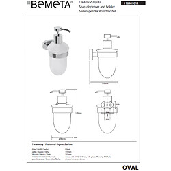 Bemeta - Maison De La Tendance Distributeur de savon liquide en verre OVAL 11,8x8x17cm