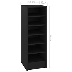 vidaXL Armoire à chaussures Noir 31,5x35x90 cm Bois d'ingénierie pas cher